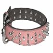 Top Dog Spiked Pink Leather Dog Collar 1 3/8 x 18 inch Top Dog Spiked Pink Leather Dog Collar 1 3/8 x 18 inch
