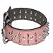 Pet Supplies : Top Dog Spiked Pink Leather Dog Collar 1 3/8 x 18 inch