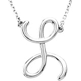 Clevereve's Silver Fashion Script Initial Necklace Sterling Silver L 16