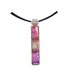 Pendant - XP-78- Genuine Handmade Dichroic Glass ~ .925 Sterling Silver