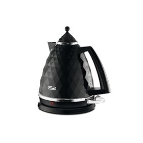 De'Longhi Brillante Faceted Jug Kettle, 3kW, Black