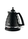 De'Longhi Brillante Faceted Jug Kettle, 3kW, Black