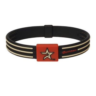Phiten National League MLB S-Type Titanium Bracelet - Milwaukee Brewers 7 1/2in