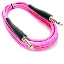 Rockburn 10 foot with Moulded 1 inch Jacks Guitar Lead - Pink