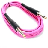 Rockburn 10 foot with Moulded 1 inch Jacks Guitar Lead - Pink
