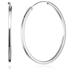 VINANI Creolen Medium Hoop eckig Silber 925 Ohrringe CMH