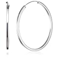VINANI Creolen Medium Hoop eckig Silber 925 Ohrringe CMH