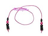 Magnetic Hematite Beaded Swarovski Crystal Thong Bookmark #BKT16