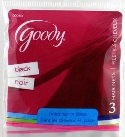 Goody G Hair Net Black 3 count (Pack Of 6)