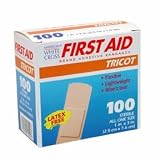 WHITE CROSS TRICOT FLEXIBLE ADHESIVE BANDAGE STRIPS 1 X 3 100/BOX