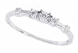 0.01ct Round Diamond Engagement Anniversary Three Stone Ring in 10Kt White Gold