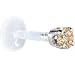 16 Gauge 5/16" Solid 14KT White Gold 3mm Champagne Cubic Zirconia Bioplast Tragus Earring Stud
