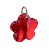 Made with Swarovski Elements� Flower Shaped Multi faceted Red Crystal .925 Sterling Silver 0.5" Long Pendant Charm