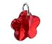 Sterling Silver Red Swarovski Crystal Flower Pendant Charm