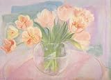 Peach Tulips by Lilliana Braico Fine Art Print / Poster 20.00 x 16.00 in.