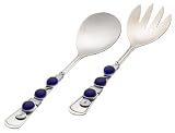 Wild Eye Designs Salad Server Set, Blue Glass Beads