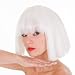Perruque courte, blonde platine de célébrité | Lady Gaga perruque Fame Monster | Perruque style Cléopâtre