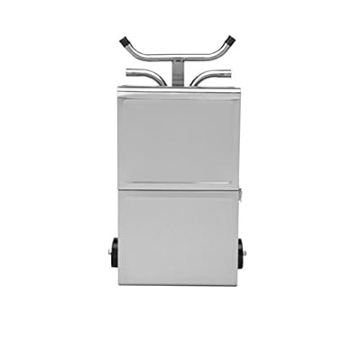 Chiefmax Portable Folding Camping Grill - Mini Stainless Steel Charcoal Barbecue Grill (Rolling Briefcase with Suitcase Handle)