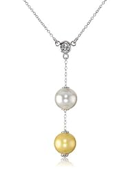 Bella Pearl Double Shell Pearl Pendant Necklace, 23"