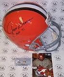 Jim Brown Autographed Cleveland Browns HOF 71 Full Size Replica Throwback Football Helmet