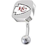 National Football League Logo Top Mount Curved Belly Ring - Kansas City Chiefs