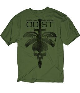 Halo Odst 2 Helmets and Skull Military Green T-Shirt