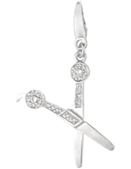 Sterling silver 0.09ct TDW Diamond Scissors (Charm)
