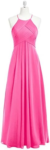 Emyrin Floor-length Azalea Bridesmaid Dresses A-line Cut Elegant Chiffon Skirt