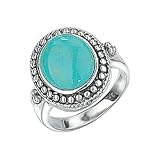 SALE. Silver Imitation Turquoise Ring by Elements