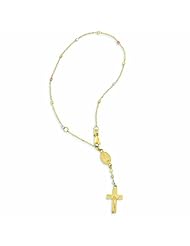Genuine 14K Yellow Gold Tri-Color 7In To 8In Rosary Bracelet 8 Inches 2 Grams Of Gold 100% Satisfaction Guaranteed.