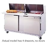 Beverage Air SPED60-24M-2 60" Refrigerated Sandwich Prep Table, 1 Door, 2 D ....