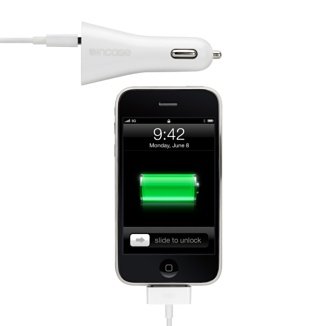 Incase EC20034 Incase Car Charger for iPhone  iPad - Retail Packaging - White