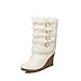 Charm Foot Fashion Faux-fur Womens Platform Wedge Heel High Top Snow Boots