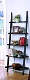 Space Saving 72 High LEANING LADDER STYLE MAGAZINE BOOK SHELF on Black Finish