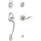 Schlage F93PLY619ACCLH Plymouth Inactive Handleset with Accent Left-handed Lever, Satin Nickel