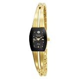 Armitron Womens 753446BKGP NOW Diamond Accented Gold-Tone Black Dial Dress Watch