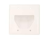 DataComm 45-0002-WH 2-Gang Recessed Low Voltage Cable Plate (White)