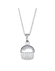 Bakers Single Stone Sterling Silver cupcake Necklace