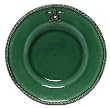 Majolica Fleur De Lis Ceramic Pottery Salad Plate Green 8.5"D Set / 2