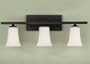 Murray Feiss VS8703-ORB Three-Light Boulevard Collection Vanity Strip, Oil Rubbed Bronze with Opal White Etched Glass Shades