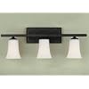 Murray Feiss VS8703-ORB Three-Light Boulevard Collection Vanity Strip, Oil Rubbed Bronze with Opal White Etched Glass Shades