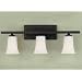 Murray Feiss VS8703-ORB Three-Light Boulevard Collection Vanity Strip, Oil Rubbed Bronze with Opal White Etched Glass Shades