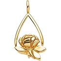 10K Yellow Gold Memorial Tear Rose Pendant