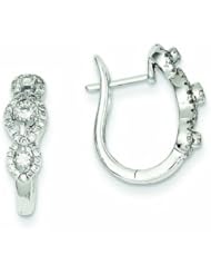 0.4 Carat 14K White Gold Diamond Hinged Hoop Earrings
