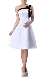 A-line Tea Length Satin  Dress