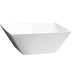 Fortessa Fortaluxe SuperWhite Vitrified China Plaza 5-3/4-Inch Deep Square Bowls, Set of 6