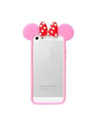S9Q 3D Animal Bow Bowknot Cute Cartoon Silicone Soft Case Cover Skin Bumper Frame For iPhone 5 5S Style D