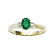 14K Yellow/White Gold 0.04 ct. Diamond and 3/8 ct. Oval Shaped Emerald Ring
