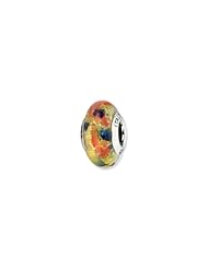 Sterling Silver Gold, Red/Green/Blue Italian Murano Charm