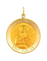 CleverEve Designer Series 14K Yellow Gold 5.50 grams 25.00 mm Saint Peter Medal